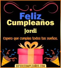 GIF Mensaje de cumpleaños Jordi